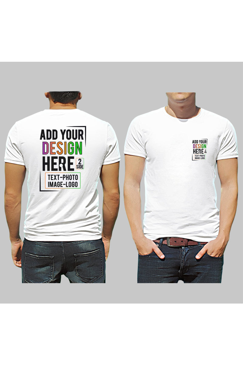 Front and Back Customize Round Neck T-shirt